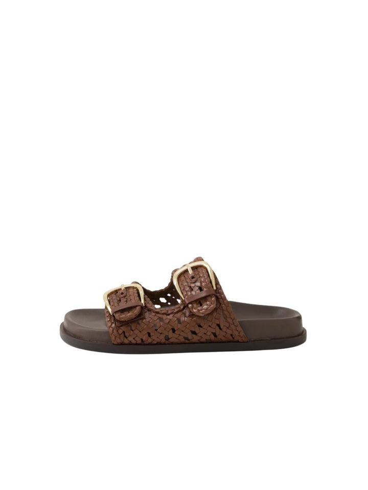 Britmi Choc Leather Slides