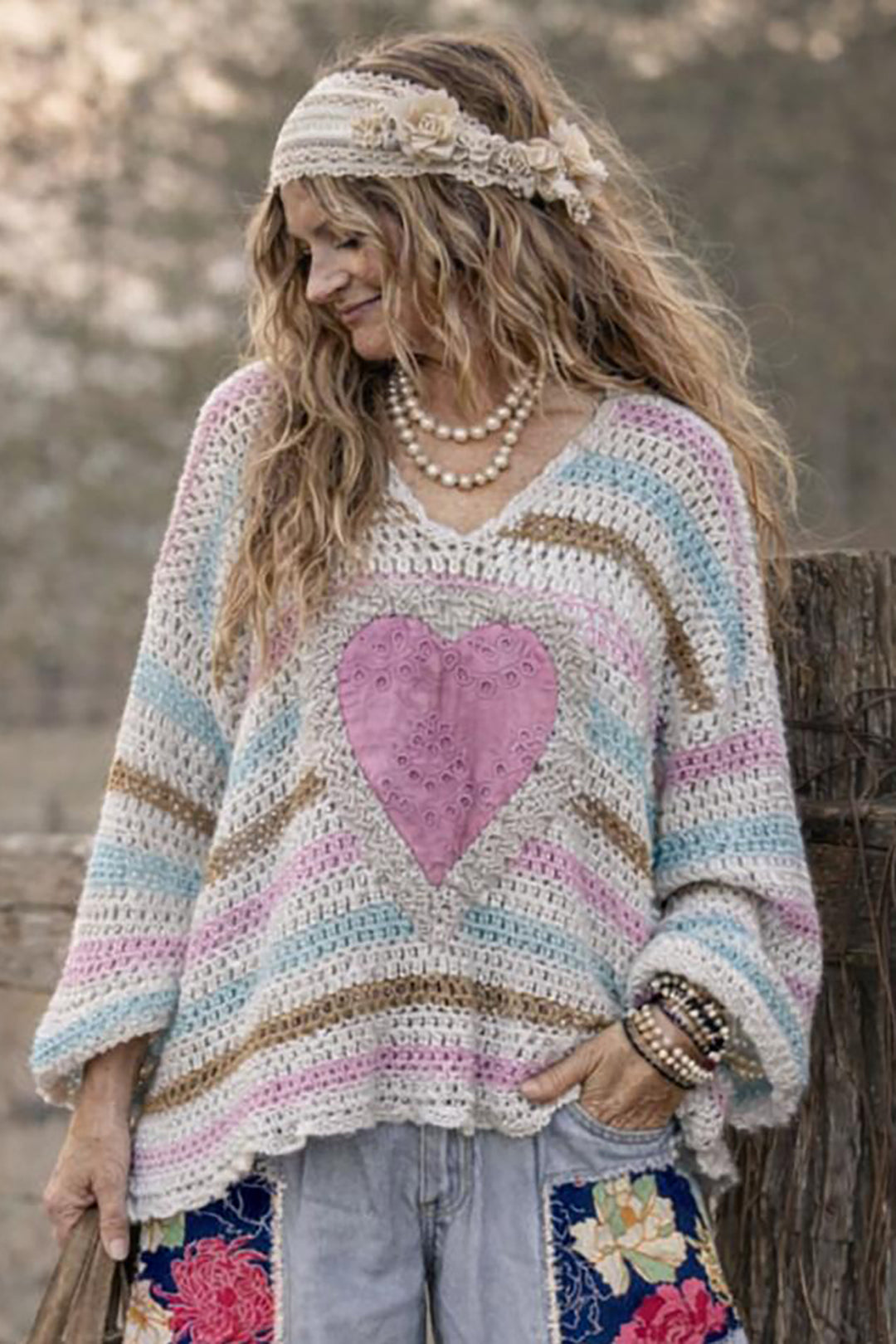 Crochet Stripe Top - Multi