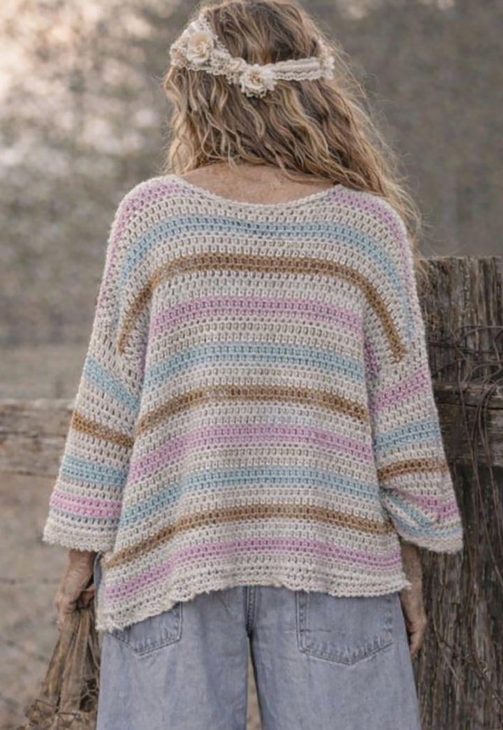 Crochet Stripe Top - Multi